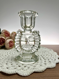 Подсвечник "Лев" гусевской ХЗ. Прозрачный хрусталь в форме.. Картинка 2